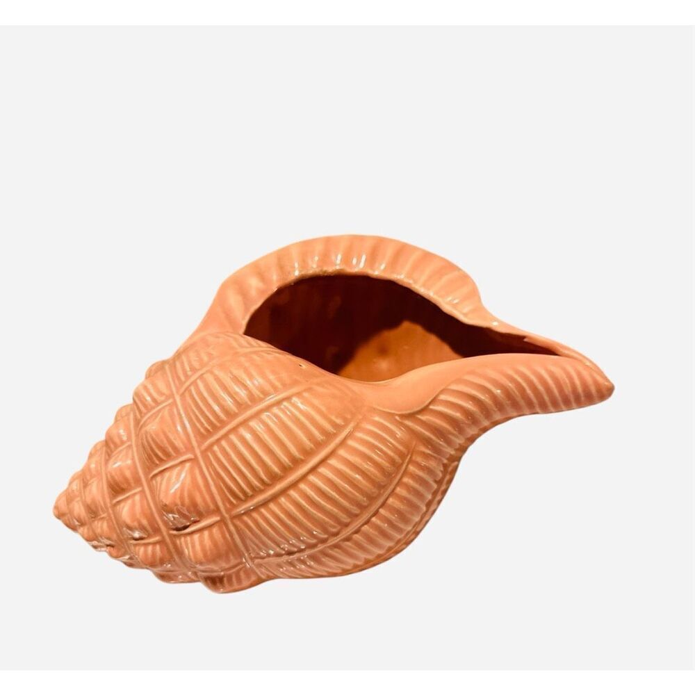 Vintage Seashell Conch Shell Planter Ceramic Mauve Pink Glaze Make in Japan